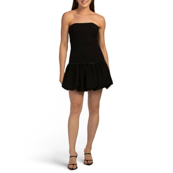 JEWEL BY BADGLEY MISCHKA Black Strapless Bubble Mini Dress - Picture 1 of 2